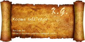 Kozma Günter névjegykártya