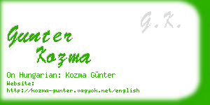 gunter kozma business card